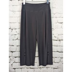 SYMPLI Stretch Jersey Knit Cropped Pant Lagenlook Comfort Charcoal Size 8